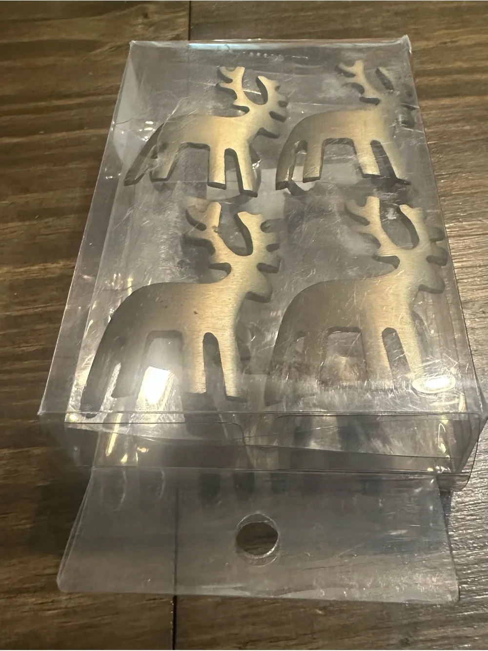 Set of 4 Brass Reindeer Holiday Napkin Rings